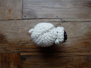 Draufsicht auf Amigurumi-Schaf Kilkenny