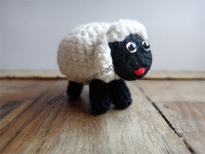 Amigurumi-Schaf Kilkenny von vorn