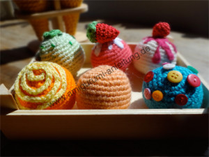 So sehen unsere Amigurumi-Eissorten aus.